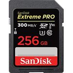 SanDisk Extreme PRO SDHC UHS-II Speicherkarte V90 256 GB (300 MB/s, 8K-, 4K- und Full-HD-Videoaufnahmen, RescuePRO Deluxe, stoßsicher, temperaturbeständig, wasserdicht und röntgensicher)