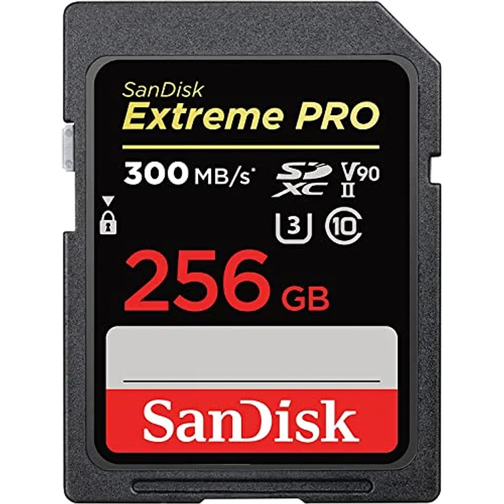 SanDisk Extreme PRO SDHC UHS-II Speicherkarte V90 256 GB (300 MB/s, 8K-, 4K- und Full-HD-Videoaufnahmen, RescuePRO Deluxe, stoßsicher, temperaturbeständig, wasserdicht und röntgensicher) – Bild 1