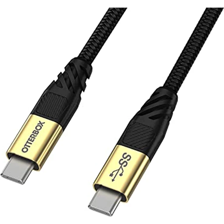 OtterBox verstärktes, umflochtendes Premium USB-C auf USB-C Kabel, USB-C 3.2 Gen 1, Schnelllade Kabel für Smartphone und Tablet, Ultra-Robust und getestet auf Biegsamkeit und Flexibilität,1.8M,Schwarz – Bild 4