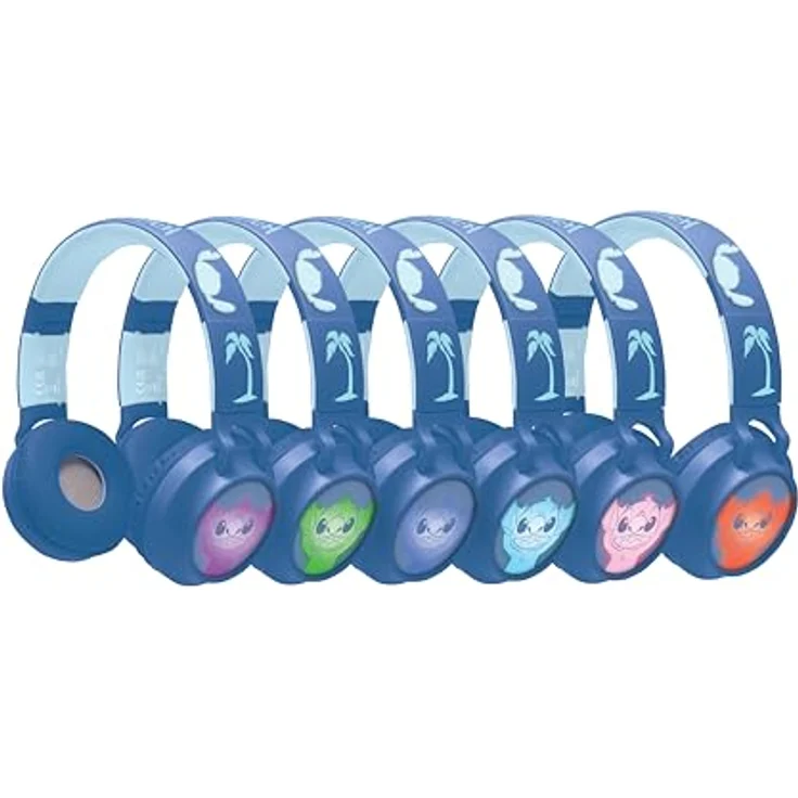 Lexibook HPBT015D, Disney Stitch 2-in-1 Kopfhörer mit Licht-Effekten, Bluetooth 5.3 und Kabel, 85 dB Lautstärkebegrenzung, faltbar und ohrumschließend, bis zu 100 Stunden Akkulaufzeit – Bild 2