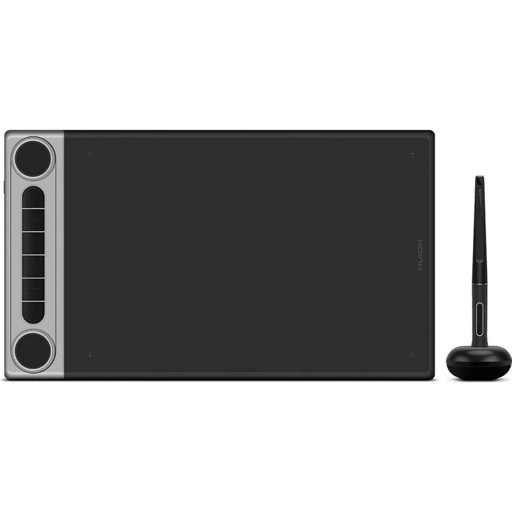 HUION Inspiroy Dial 2 Q630M Bluetooth Graphics Tablet, Schwarz, 10 x 6 Inch Wireless Draw, 6 Programmable Buttons, Double Dial Controllers