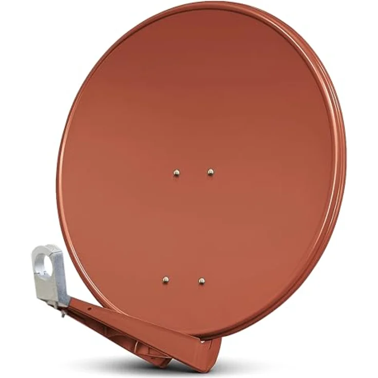 PremiumX DELUXE85 Satellitenantenne, 85 cm Aluminium Ziegelrot, doppelter Feedarm, 39,5 dB Gewinn, wetterbeständig – Bild 1