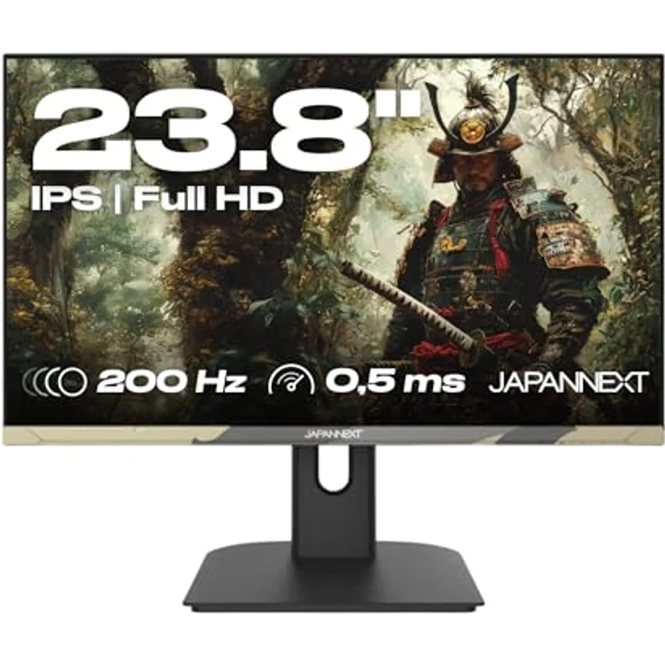 JapanNext Gaming Monitor JN-IPS238FHD200F-HSP-Camo, 23.8" IPS Full HD (1920x1080), 200Hz, 0.5ms, Höhen- & Neigungsverstellung, integrierte Lautsprecher, 100% sRGB, G-Sync/FreeSync, Camouflage Design – Bild 1
