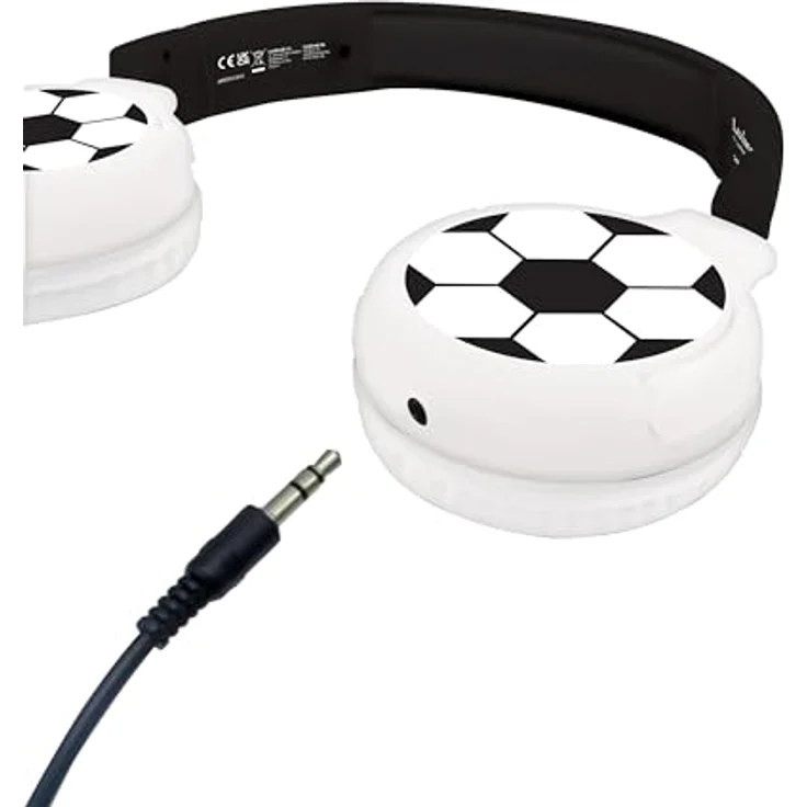 Lexibook HPBT010FO Fußball 2-in-1 Bluetooth- und kabelgebundene Kopfhörer mit Mikrofon, faltbar und verstellbar, 12 Stunden Akkulaufzeit – Bild 4