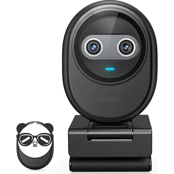 EMEET 4K Webcam Piko, KI-gestützte Dual-Kamera Webcam mit 3 Mikrofon-Arrays und 3 Soundmodi, USB-Webcam für Zoom/Skype