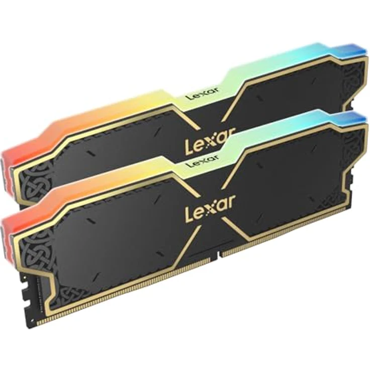 Lexar THOR RGB DDR5 RAM 32GB Kit (2x16GB) 6000 MHz, DRAM 288-Pin UDIMM Desktop-Speicher, Hochleistungs Gaming Computerspeicher unterstützt Intel XMP 3.0/AMD Expo, On-die ECC, 1.35V (LD5U16G60C38BG-RGD) – Bild 1