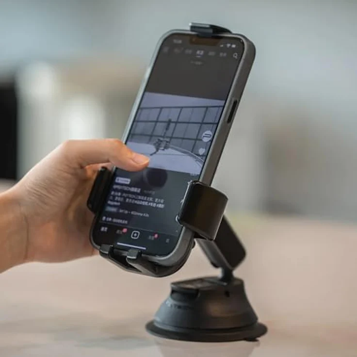 Pgytech P-PG-002, Smartphone Saugnapf Halterung für Windschutzscheibe, Schwarz mit verstellbaren Kugelgelenken – Bild 3