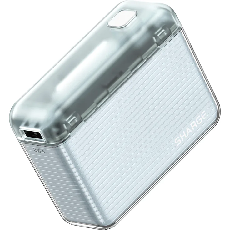 Sharge Flow P020 Powerbank 10000 mAh, Blau, LED Anzeigefunktion, Schnellladen, 2x USB Universal