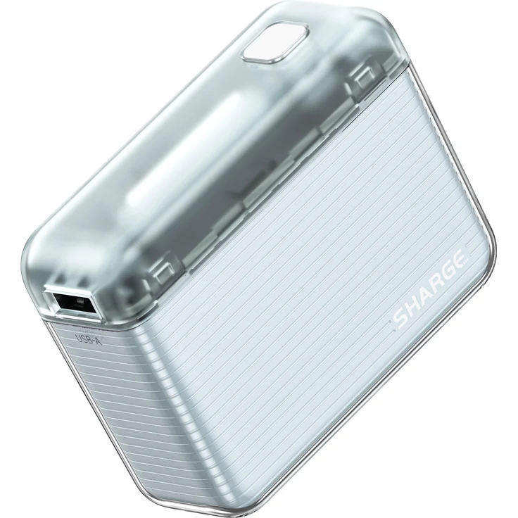 Sharge Flow P020 Powerbank 10000 mAh, Blau, LED Anzeigefunktion, Schnellladen, 2x USB Universal