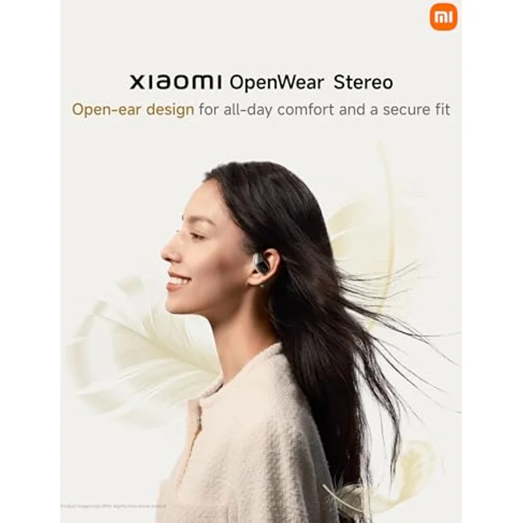 Xiaomi OpenWear Stereo - Leichter Bluetooth Open Ear Kopfhörer für den ganzen Tag mit 7.5 + 38.5 Stunden Akkulaufzeit, Hi-Res Audio, Dynamischer Treiber, KI-Rauschunterdrückung, Sandstone Beige – Bild 4