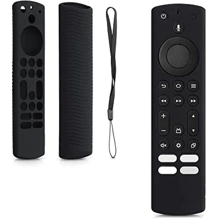 kwmobile Hülle Fernbedienung kompatibel mit Toshiba and Insignia NS-RCFNA-21, CT-RC1US-21, CT95018 / Fire TV - Silikon Case in Schwarz