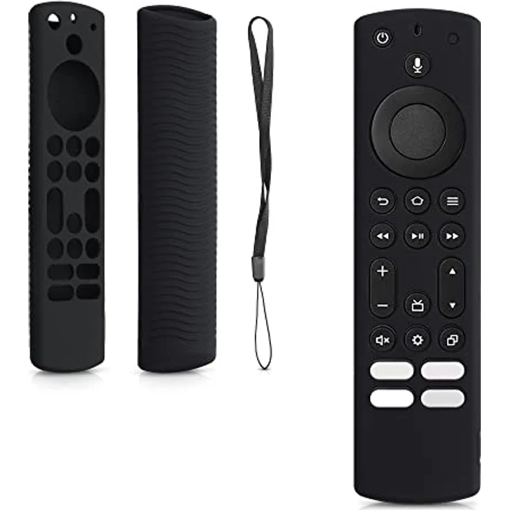 kwmobile Hülle Fernbedienung kompatibel mit Toshiba and Insignia NS-RCFNA-21, CT-RC1US-21, CT95018 / Fire TV - Silikon Case in Schwarz – Bild 1