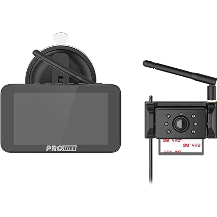 ProUser Rückfahr-Kamerasystem 16211, digitales kabelloses System mit 1920x1080 Full HD Kamera und Nachtsichtfunktion, 5" LCD-Monitor – Bild 2
