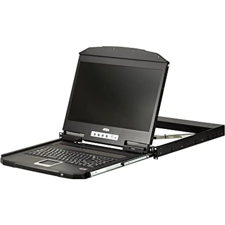 Aten CL3700NW, 18,5"-LCD KVM Konsole mit USB HDMI, UK-Layout, kurze Tiefe, Schwarz