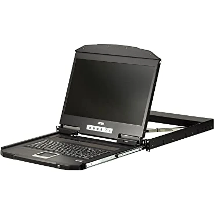 Aten CL3700NW, 18,5"-LCD KVM Konsole mit USB HDMI, UK-Layout, kurze Tiefe, Schwarz – Bild 1