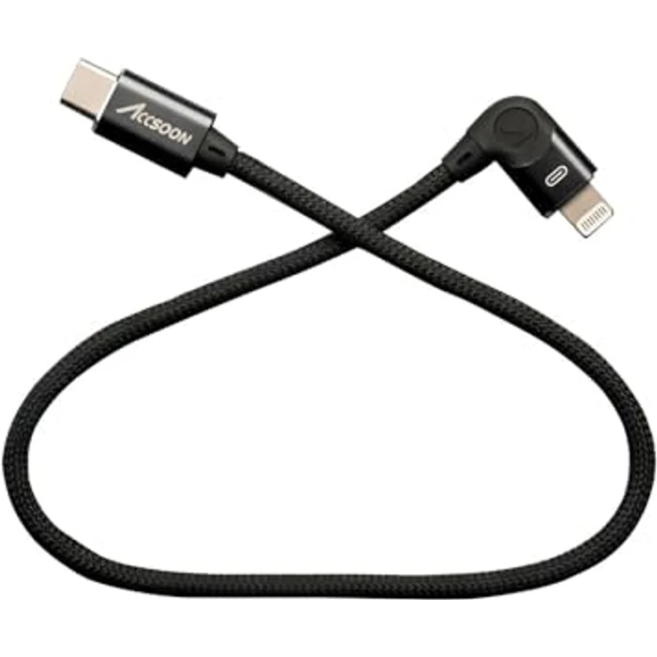 Accsoon USB-C auf Kabel für SeeMo 30cm, USB-C-kompatibel mit Lightning-Datenkabel, geflochtenes Kabel, 30 cm lang – Bild 2