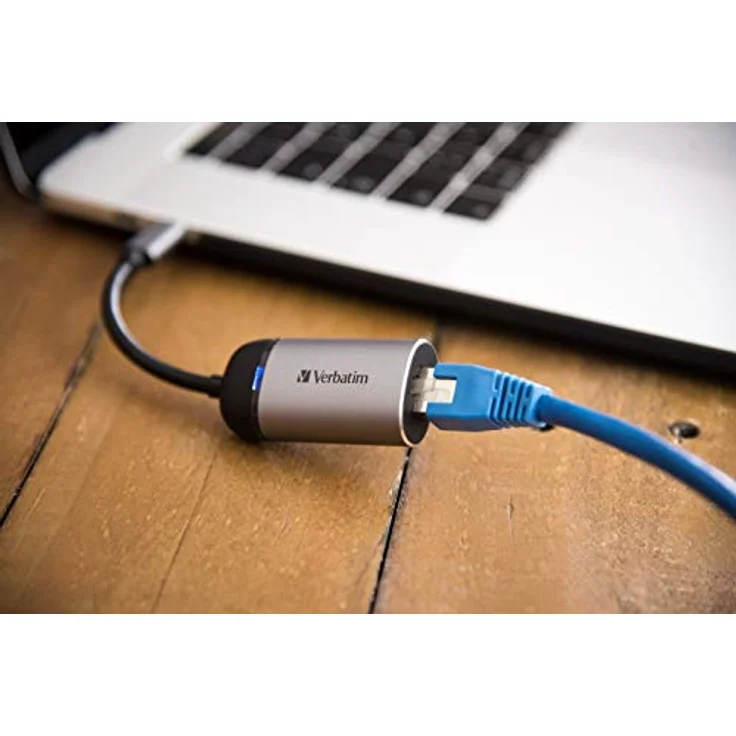 Verbatim USB-C auf Gigabit Ethernet Adapter, für USB-C-fähige Laptops, Notebooks, MacBooks uvm, kompaktes Design, USB-C zu GbE, USB-C Netzwerk-Adapter, inkl. 10 cm USB-C-Kabel – Bild 4