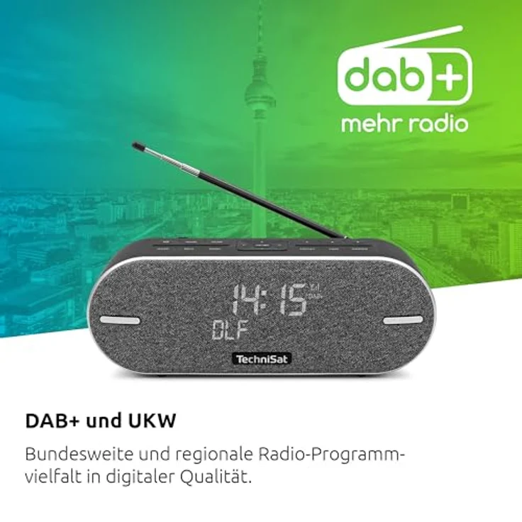 TechniSat DIGITRADIO BT 2 - tragbarer Premium-Bluetooth-Lautsprecher mit DAB+ Digitalradio (UKW, Uhr, Wecktimer, Wasserabweisendes Gehäuse, Favoritenspeicher, AUX-in, Akku, 20 Watt) anthrazit – Bild 2