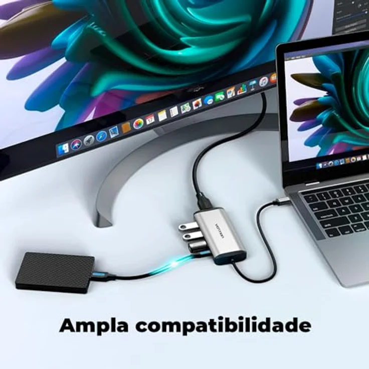 Vention Multifunktionale Dockingstation Typ C für HDMI, 3 x USB 3.0 und 0,15 m, PD - Grau Metallic – Bild 5