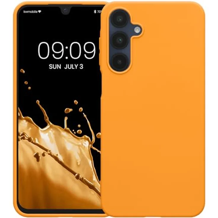 kwmobile Handyhülle für Samsung Galaxy A16 5G - flexibles TPU Silikon Case in Fruity Orange, geeignet für kabelloses Laden – Bild 5