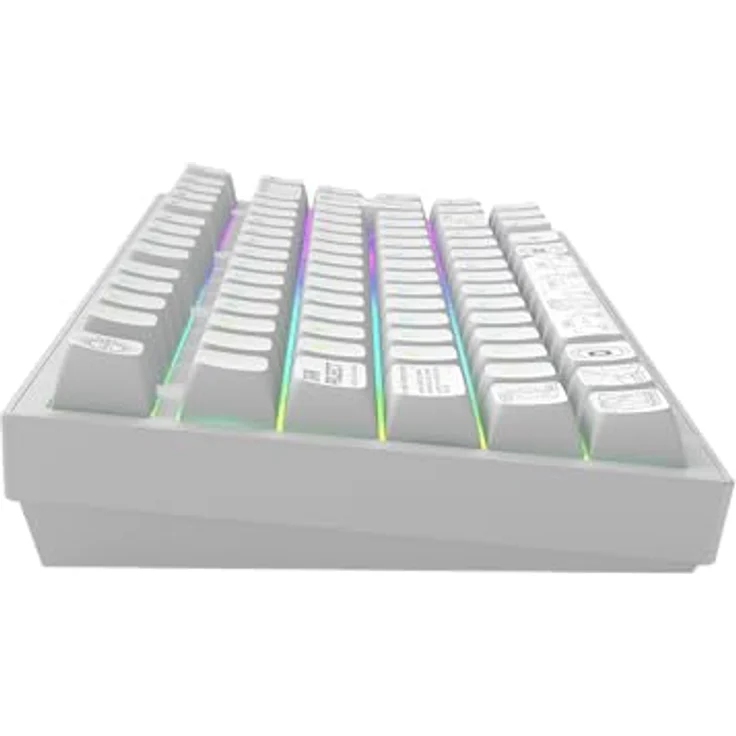 Dark Project Nova White 81 RGB Wireless, Mechanische Tastatur mit Vollaluminiumgehäuse, Kabellose Bluetooth-Konnektivität und 100 Stunden Akkulaufzeit, Weiss – Bild 6