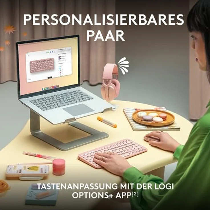 Logitech Pebble 2 Combo, kabellose Tastatur und Maus, leise und mobil, anpassbar, Logi Bolt, Bluetooth, Easy-Switch für Windows, macOS, iPadOS, Chrome, Deutsches QWERTZ-Layout, Grafit – Bild 4