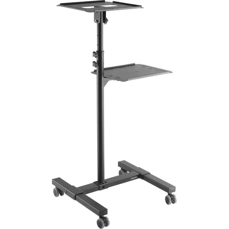 Fonestar SPS-403N, Beamer Halterung mit 2 verstellbaren Ablagen und Rädern, Schwarz