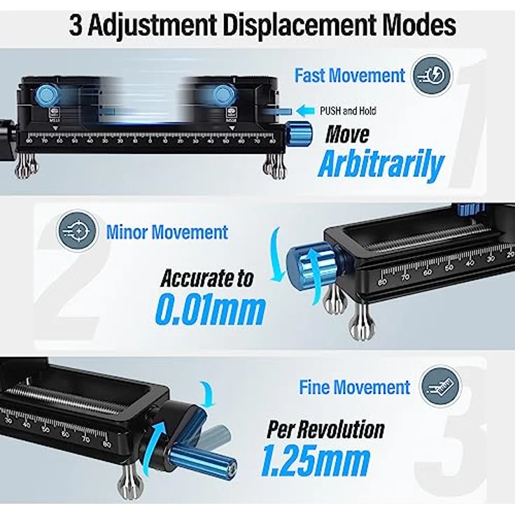 SIRUI MS18 180mm Makro-Fokus-Schiene, 360° drehbare Klemme, Arca-Swiss QR-Platte, für Kameras, Stative, maximale Belastung 10KG – Bild 4