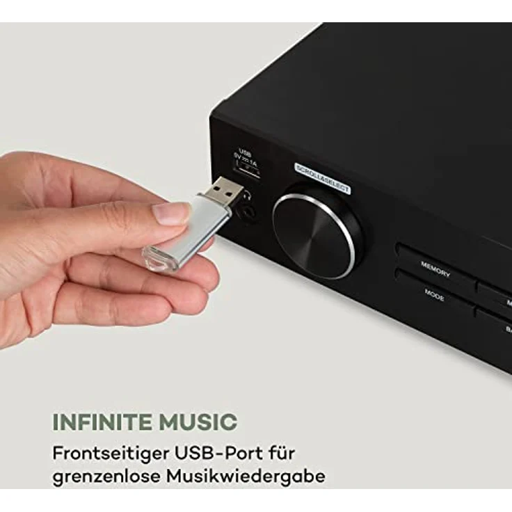 auna iTuner 320 BT digitaler HiFi-Tuner mit Bluetooth und WLAN, Spotify Connect, Internet-, DAB+ und UKW-Tuner, DLNA & UPnP schwarz - Preisvergleich – Bild 9