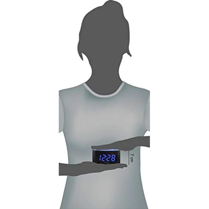 Technoline WT 465, LED Radiowecker im Play-Controller Design mit AM/FM-Radio, 2 Weckalarmen und Schlummerfunktion, blau – Bild 5