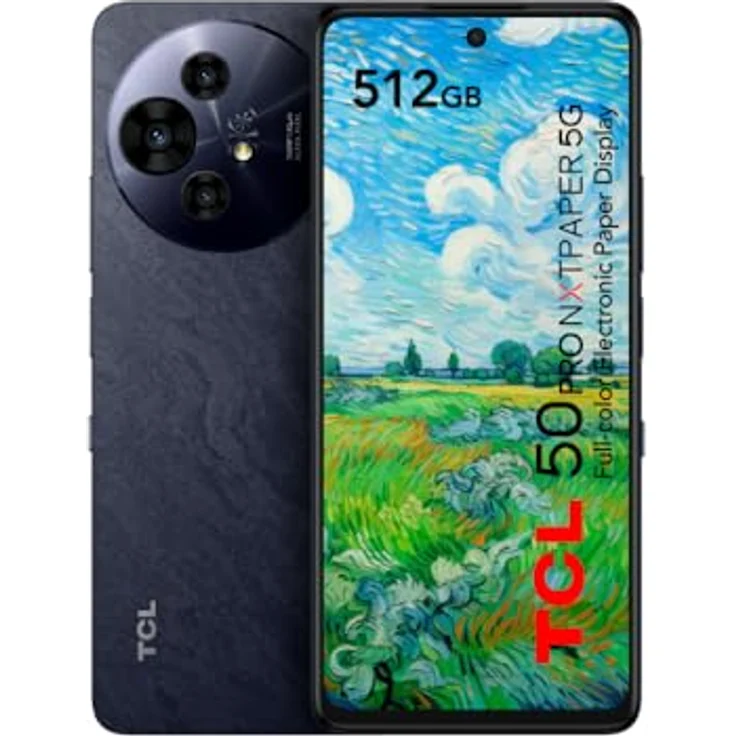 TCL 50 Pro NXTPAPER 5G Smartphone, 5G, 17,7 cm (6,8 Zoll), höherer Augenkomfort (FHD+-Display, 16 GB (8+8) - 512 GB, erweiterbare MicroSD, Dual-SIM, 32-MP-Kamera, 5010-mAh-Akku, Android 14) Moon Gray – Bild 1