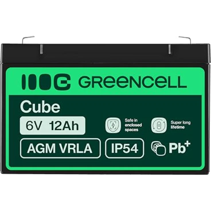 Green Cell AGM01 Bleiakku 6V 12Ah Blei-Vlies (AGM) (B x H x T) 151 x 94 x 50mm Flachstecker 4.8mm Zyklenfest, Wartungsfrei – Bild 3