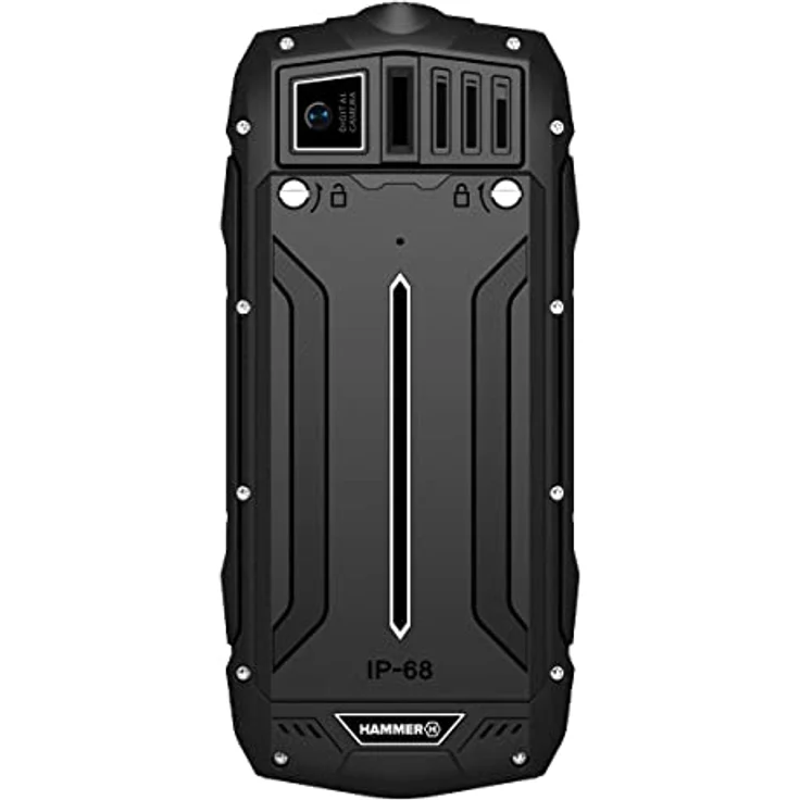 Hammer H Rock Handy ohne Vertrag, 2.4 Zoll Farbdisplay, Robust, Mega Batterie 1800 mAh, (IP68), Stoßfest, Baustellen Tasten, Taschenlampe, Dual SIM, Tastenhandy - Schwartz – Bild 5