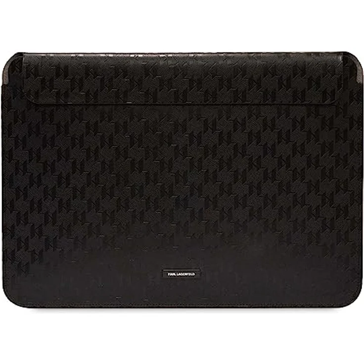 Karl Lagerfeld Sleeve KLCS14SAKCPMK, 14" Laptop-Tasche aus ökologischem Leder in Schwarz Saffiano, Karl&Choupette – Bild 1