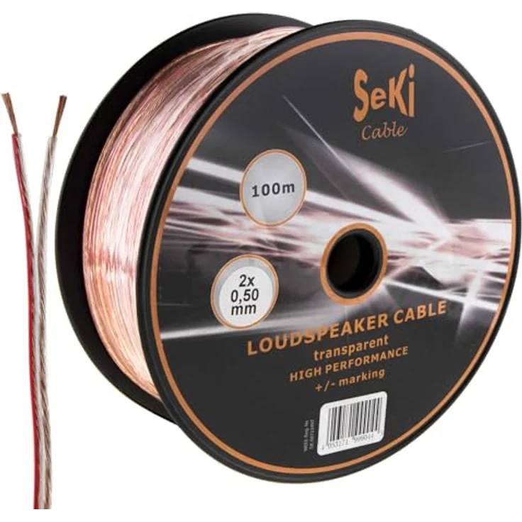 Lautsprecherkabel 2x0,50mm2 - 100m - transparent - CCA - Audiokabel - Boxenkabel – Bild 2