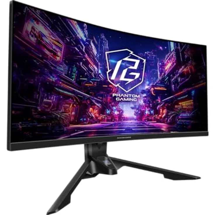ASRock PG34QRT2B, 34 Zoll Curved Monitor mit WQHD, 180Hz, 1ms Reaktionszeit, HDMI/DP, integrierten Lautsprechern und WiFi – Bild 2
