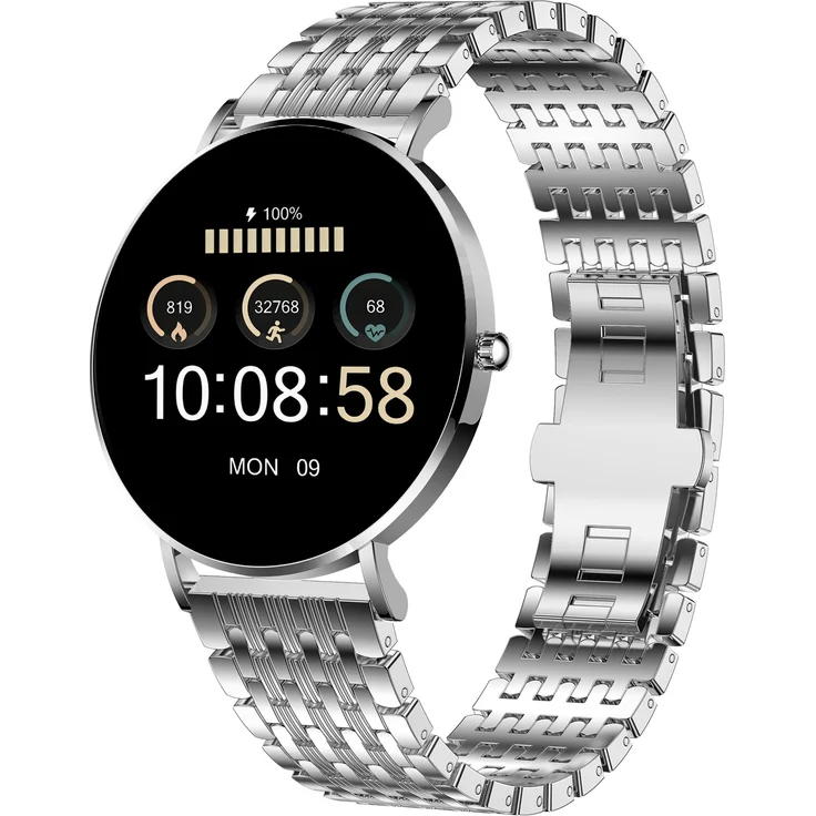 XCOAST SIONA2 ultraflache Damen Smartwatch (4,2 cm/1,3 Zoll), Silber, AMOLED Display, Blutdruck, Wasserdicht, 7 Tage Akku – Bild 1