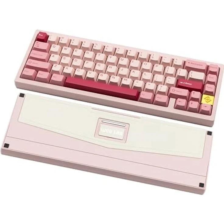 CutiePcs WOBKEY Zen 65 Mechanische Tastatur, CNC-Aluminiumgehäuse, Hot-Swappable, Tri-Mode (BT/2,4G/USB-C), RGB-Beleuchtung, für Mac & Windows geeignet (Lite Pink) – Bild 1