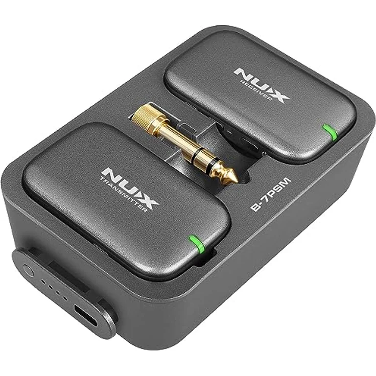 NUX B-7 PSM Wireless In-Ear Monitor System, 24-bit Stereo Audio, geringe Latenz unter 5.5 ms, bis zu 30 Meter Reichweite, Lade-Case inklusive – Bild 2
