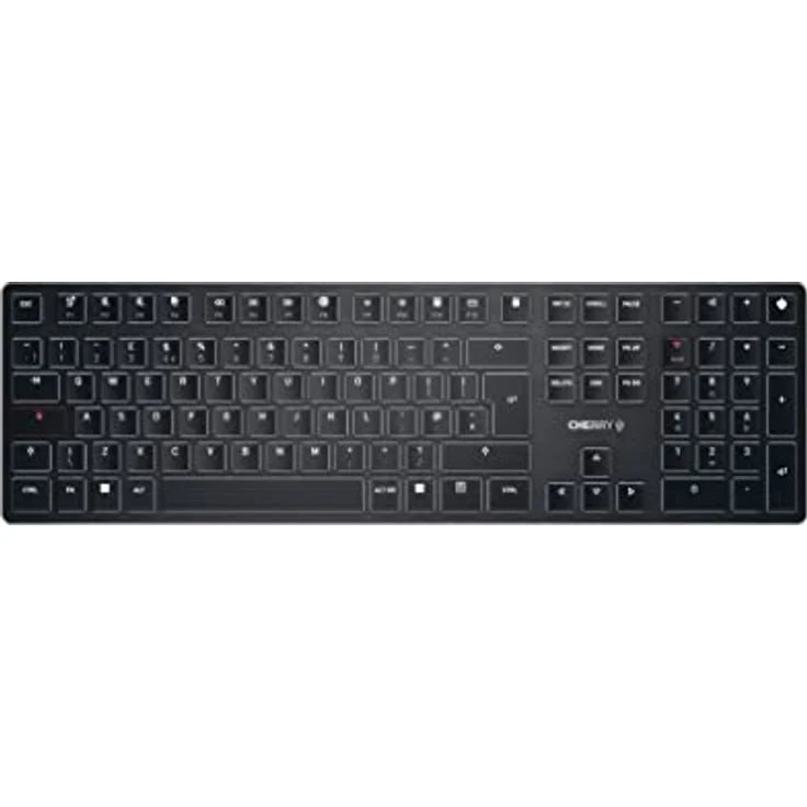 CHERRY KW X ULP, Ultra Flache mechanische High-End-Tastatur, Britisches Layout (QWERTY), kabellose Multi-Device-Tastatur für bis zu 4 Geräte, wiederaufladbar, schwarz – Bild 1