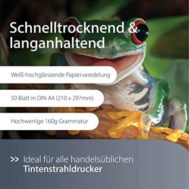 MediaRange DIN A4 Fotopapier für Tintenstrahldrucker, beidseitig hochglänzend, 160g, 50 Blatt – Bild 4