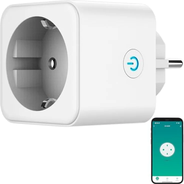 Luminea Home Control Smart Steckdose: WLAN-Steckdose, Matter-zertifiziert, Energiekostenmesser, App, 16 A (Schwarz, WLAN Steckdose Matter zertifiziert, Smart Home Steckdose Matter) – Bild 1