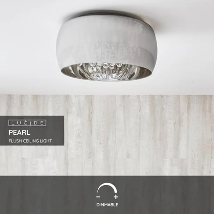LUCIDE PEARL Deckenleuchte 50 cm Chrom aus Glas - Smarte Deckenbeleuchtung – Bild 2