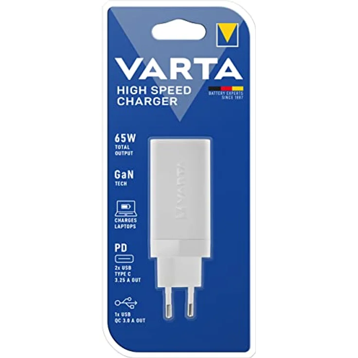 Varta High Speed Charger 65W GaN 2x USB C + USB A Type 57956 – Bild 2