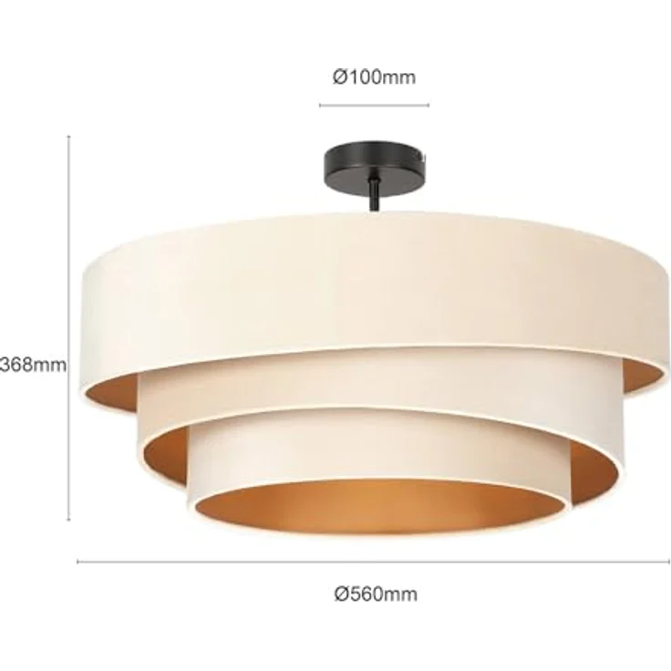 Lindby Deckenlampe 'Jusari' (Modern) in Weiß aus Metall für Wohnzimmer & Esszimmer (3 flammig, E27) - Textil Deckenleuchte – Bild 5