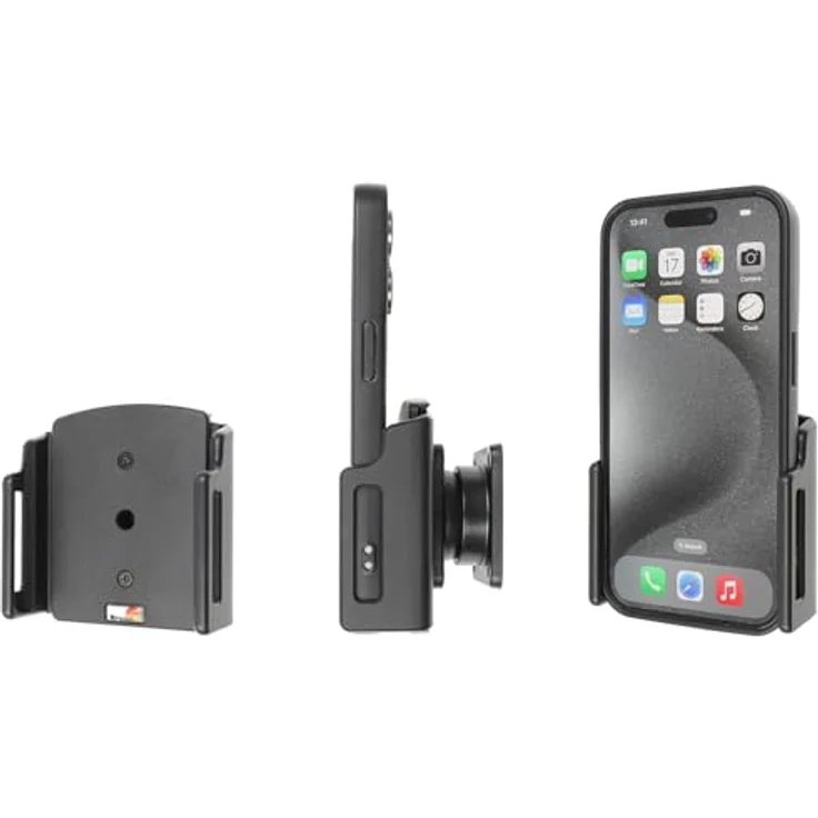 Brodit Universalhalterung für Smartphones, Einstellbar mit Kugelgelenk, Schwarz, passend für iPhone 15 und 15 Pro – Bild 2