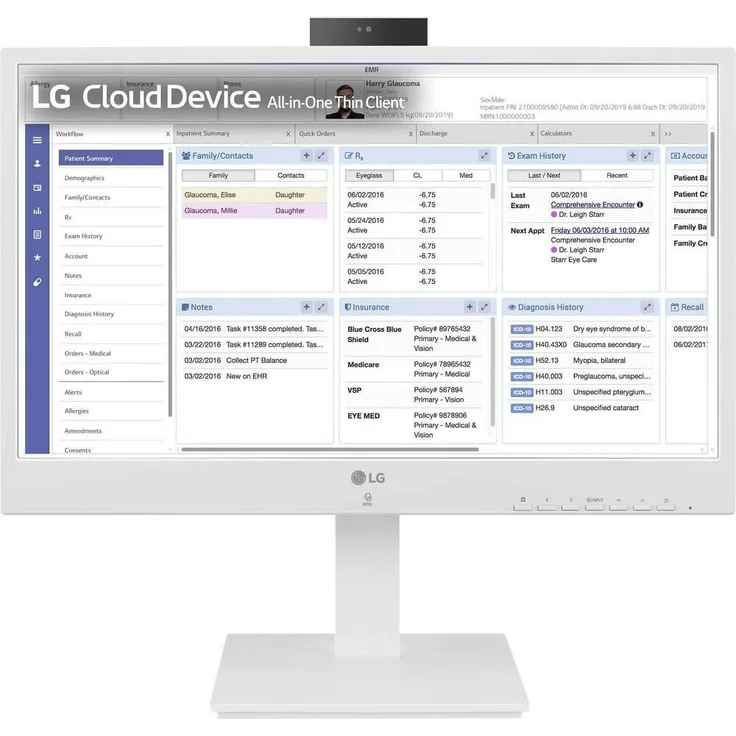 LG Thin Client 24CR670N-6P, 23,8 Zoll All-in-One mit Intel Celeron N5105, 8 GB RAM, 16 GB eMMC, Weiß