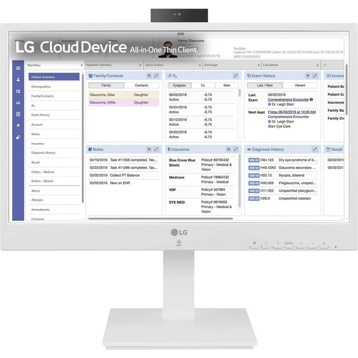 LG Thin Client 24CR670N-6P, 23,8 Zoll All-in-One mit Intel Celeron N5105, 8 GB RAM, 16 GB eMMC, Weiß
