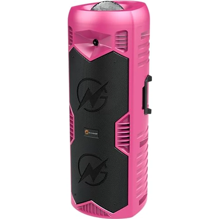 N-Gear Let's Go Party 5150 Rosa - Tragbarer Bluetooth Lautsprecher - drahtloser 200 Watt Karaoke Partybox mit licht und integriertem Mikrofon - 5 Stunden Spielzeit – Bild 3
