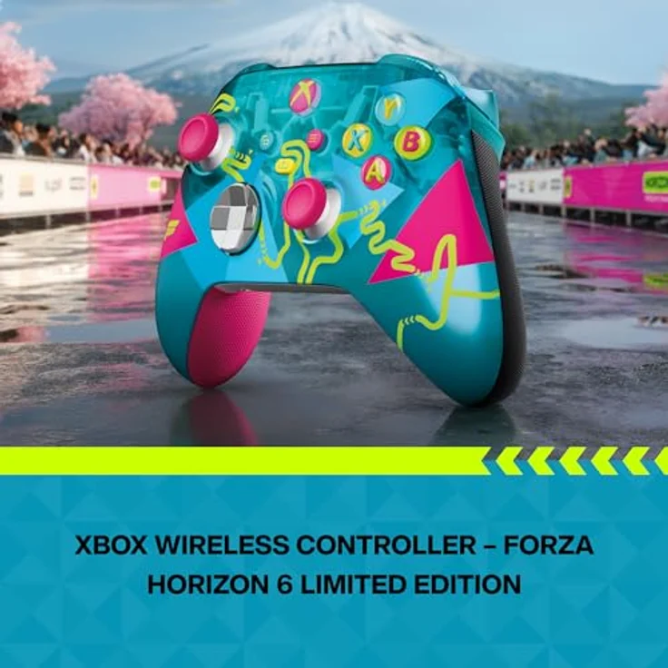 Xbox Wireless Controller – Forza Horizon 6 Limited Edition, pink-schwarzer Grip, mehrfarbige ABXY-Tasten, transparentes Topcase, kompatibel mit Series X|S, One, PCs und cloudfähigen Geräten – Bild 2